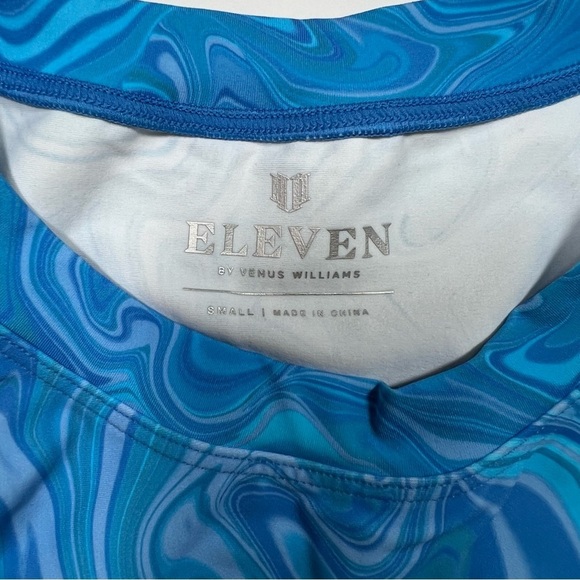 EleVen By Venus Williams | Wrapped Cropped Tee In Arctic Blue Marble | S - Picture 7 of 9